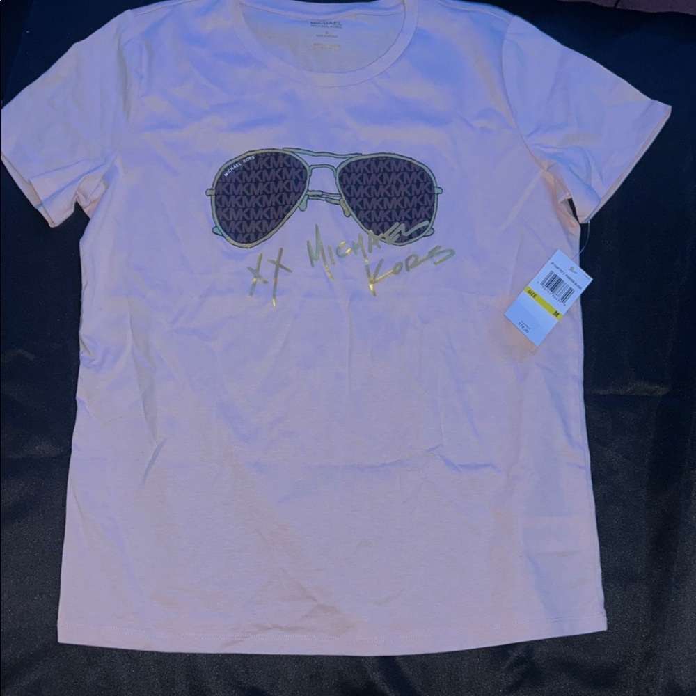 Michael Kors Light Pink Sunglasses Graphic Tee